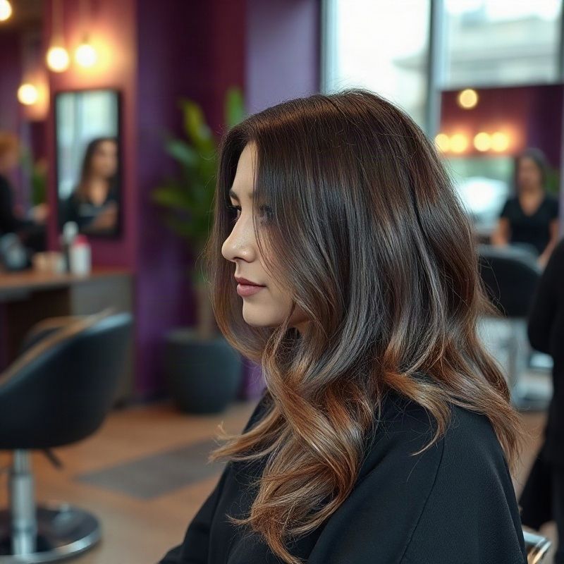 Balayage-Farbanwendung im Boutique-Salon